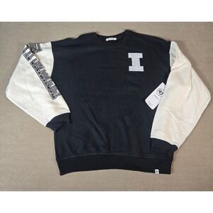 47 Brand Women's Illinois Fighting Illini Crew Neck Sweatshirt Black Medium NCAA
